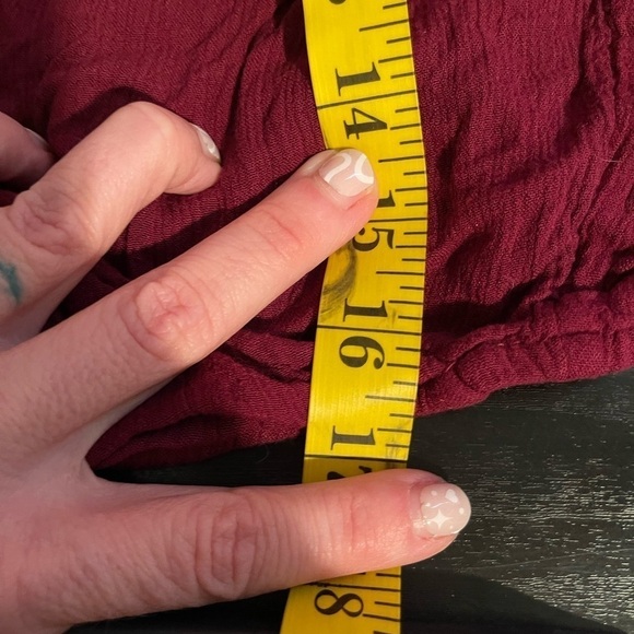 American Eagle Outfitters Crop Women’s XS Cross Over Shirt Long Sleeve Maroon - Picture 13 of 16